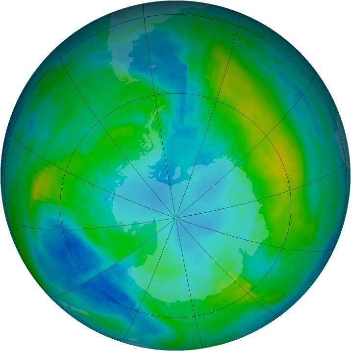Antarctic ozone map for 21 April 1979